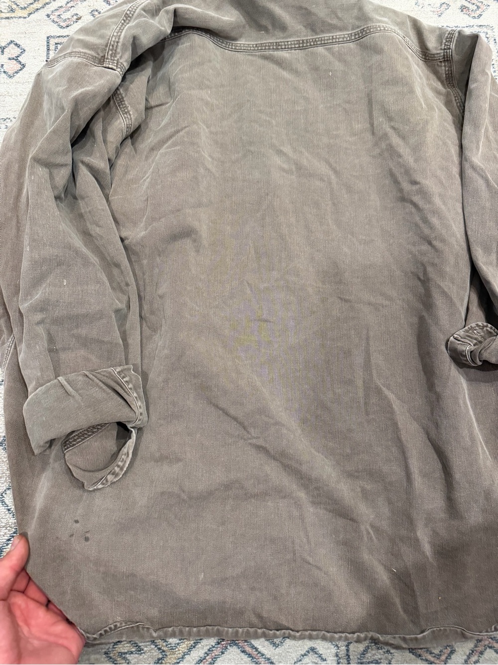 Carhartt Men's Washed Brown Button-Down Work Shirt - Picture 11 of 13